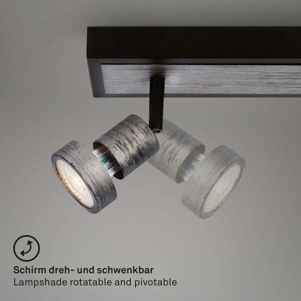 BRI 2927-044 LED bodové svítidlo, 64 cm, 4x GU10, 4,9 W, 460 lm, antická stříbrná - BRILONER