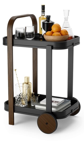 SERVÍROVACÍ VOZÍK, barvy vlašských ořechů, černá, 44/80/50 cm Umbra - Barové vozíky, Online Only