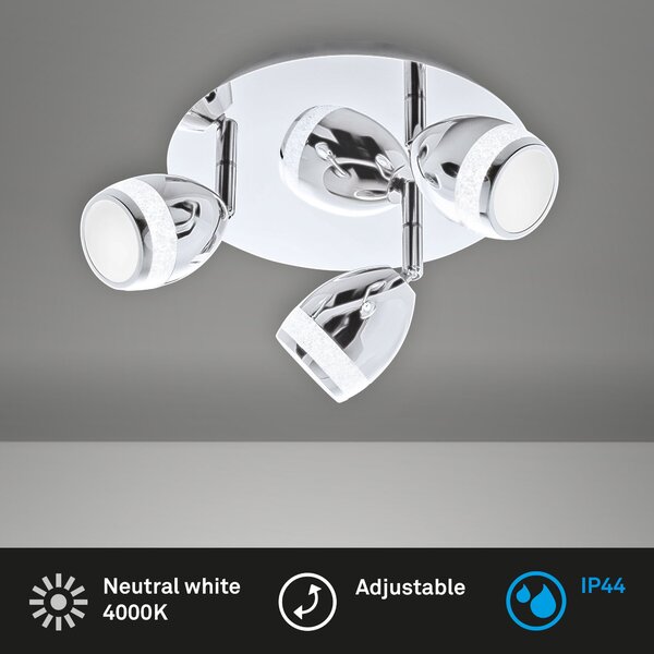 BRI 2995-038R LED bodové svítidlo pr. 22 cm 3x4W 350lm chrom - BRILONER