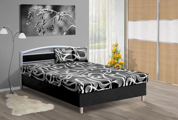 Polohovací postel s úložným prostorem Bruno 140x200 cm Barva: černá/Mega 001