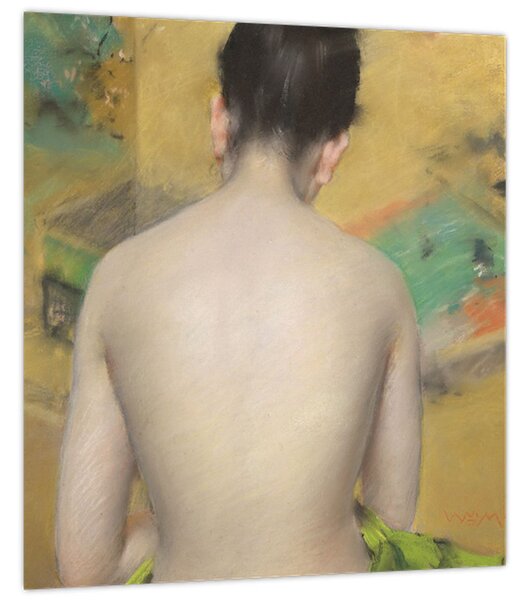 Obraz - William Merritt Chase, Study of Flesh Color and Gold, reprodukce (30x30 cm)