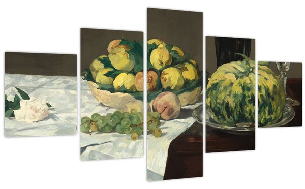 Obraz - Edouard Manet, Still Life with Melon and Peaches, reprodukce (125x70 cm)