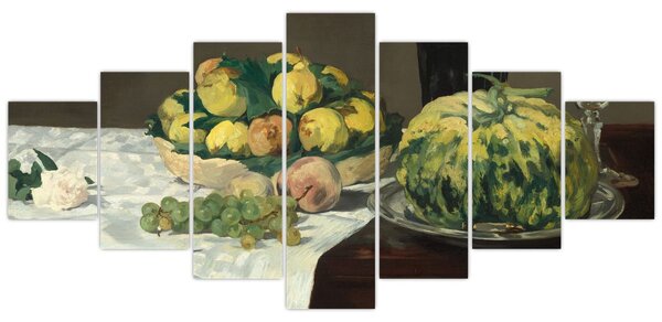 Obraz - Edouard Manet, Still Life with Melon and Peaches, reprodukce (210x100 cm)