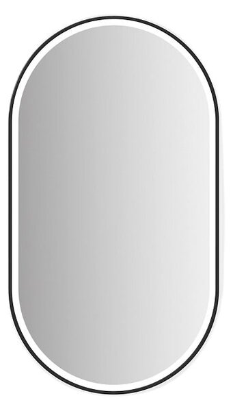 Zrcadlo s LED osvětlením Supreme, 90 × 50 cm, černé