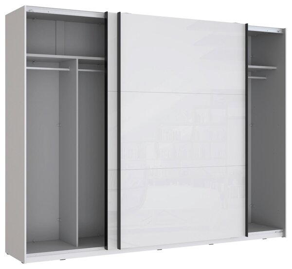 SKŘÍŇ S POSOUVACÍMI DVEŘMI, bílá, vysoce lesklá bílá, 269,9/209,7/61,2 cm home24 - Šatní skříně