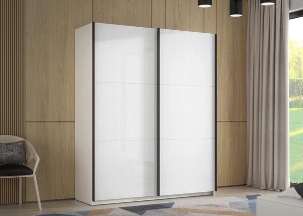 SKŘÍŇ S POSOUVACÍMI DVEŘMI, bílá, vysoce lesklá bílá, 170,3/209,7/61,2 cm home24 - Šatní skříně