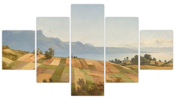Obraz - Alexandre Calame, Swiss Landscape, reprodukce (125x70 cm)