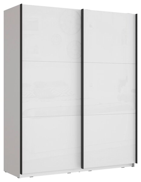 SKŘÍŇ S POSOUVACÍMI DVEŘMI, bílá, vysoce lesklá bílá, 170,3/209,7/61,2 cm home24 - Šatní skříně