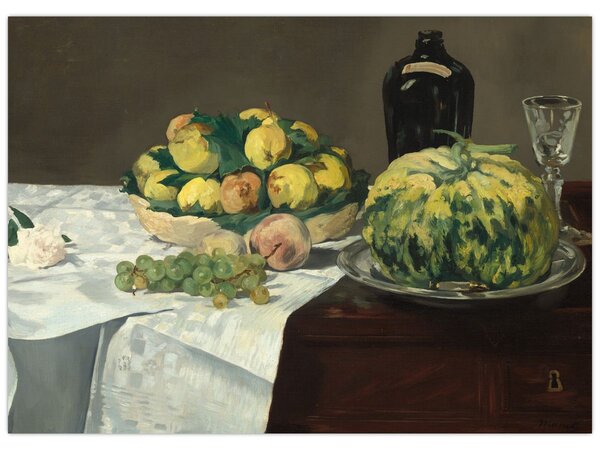 Obraz - Edouard Manet, Still Life with Melon and Peaches, reprodukce (70x50 cm)