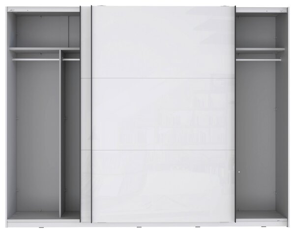 SKŘÍŇ S POSOUVACÍMI DVEŘMI, bílá, vysoce lesklá bílá, 269,9/209,7/61,2 cm home24 - Šatní skříně