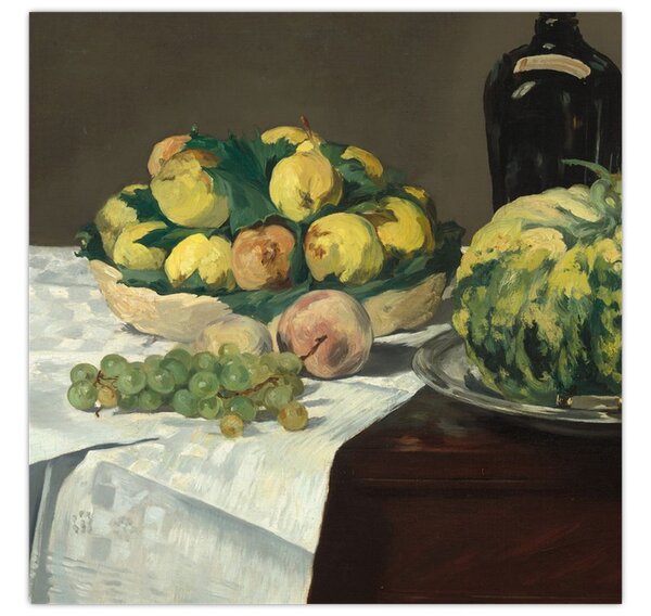 Obraz - Edouard Manet, Still Life with Melon and Peaches, reprodukce (30x30 cm)