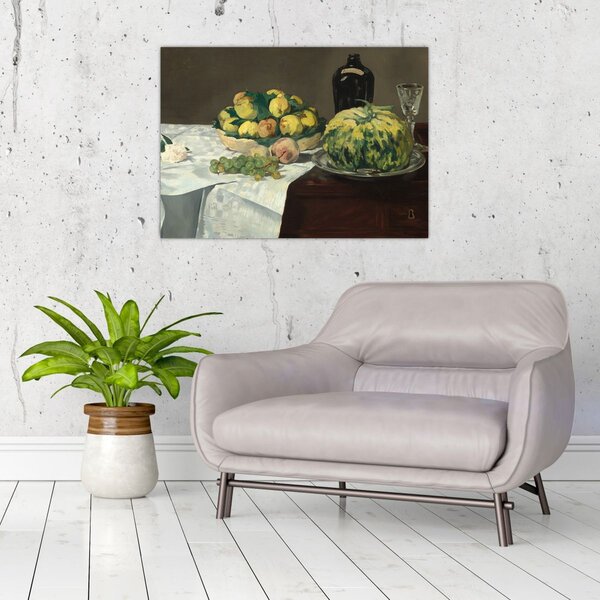 Obraz - Edouard Manet, Still Life with Melon and Peaches, reprodukce (70x50 cm)