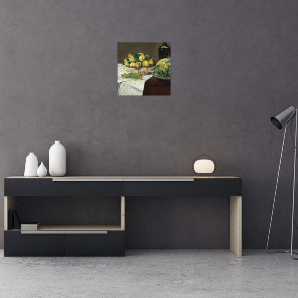 Obraz - Edouard Manet, Still Life with Melon and Peaches, reprodukce (30x30 cm)