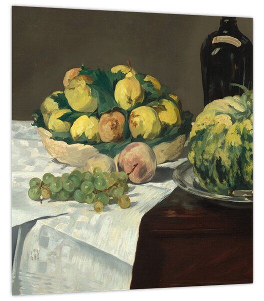 Obraz - Edouard Manet, Still Life with Melon and Peaches, reprodukce (30x30 cm)