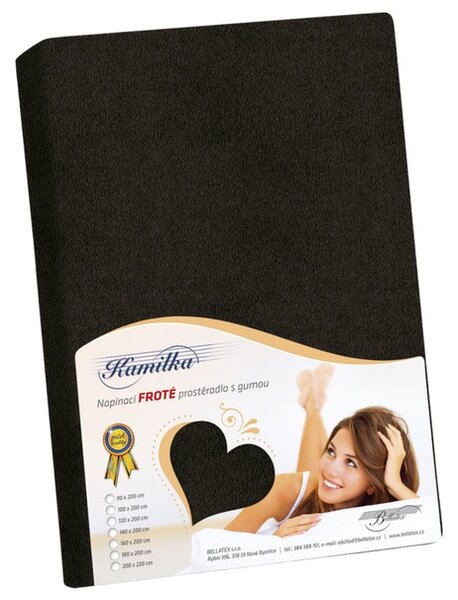 Froté prostěradlo KAMILKA 048 černá, 90x200 cm