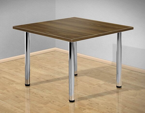 Jídelní stůl 80x80 cm s kovovými nohami barva lamina: ořech