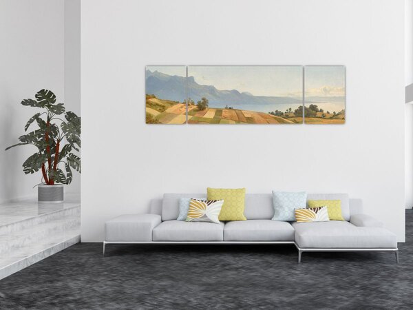 Obraz - Alexandre Calame, Swiss Landscape, reprodukce (170x50 cm)