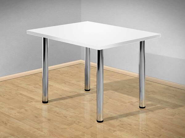 Nabytekmorava Jídelní stůl 100x80 cm s kovovými nohami barva lamina: bílá