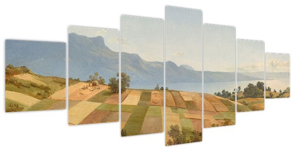 Obraz - Alexandre Calame, Swiss Landscape, reprodukce (210x100 cm)