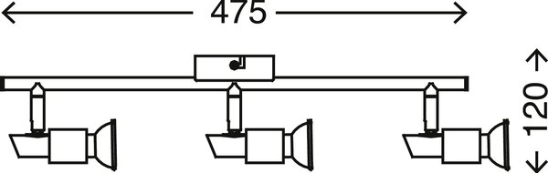 BRI 2907-032 Bodové svítidlo 47,5 cm 3xGU10 9W 840lm matný nikl - BRILONER