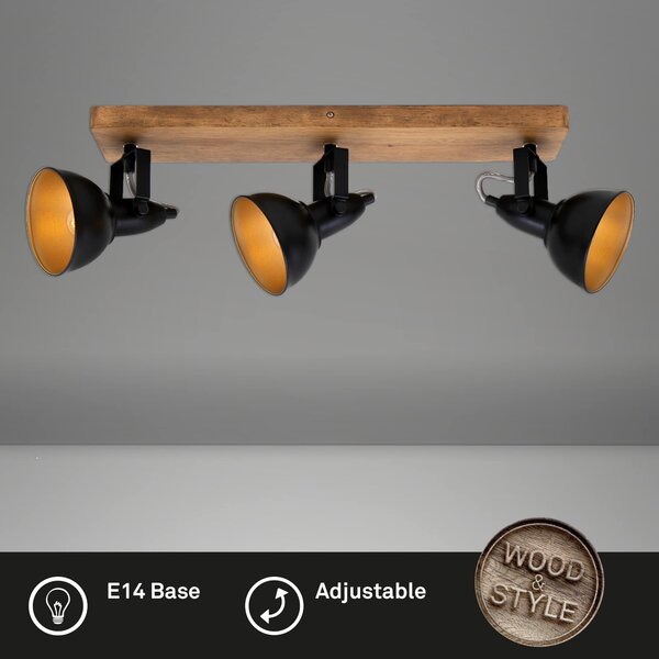 BRI 2901-035 Bodové svítidlo 50 cm 3x E14 25W černá - BRILONER