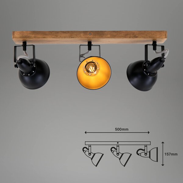 BRI 2901-035 Bodové svítidlo 50 cm 3x E14 25W černá - BRILONER