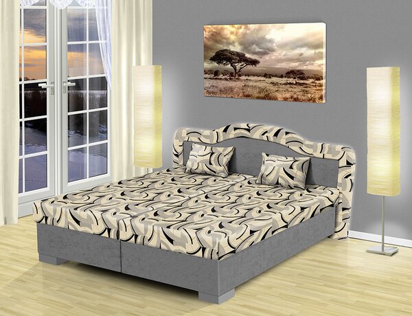 Čalouněná postel s úložným prostorem Zuzana 180 Barva: šedá