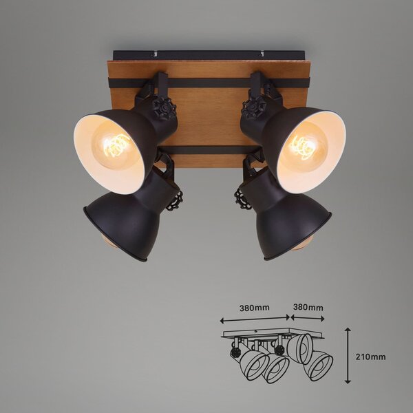 BRILO 2742-045 Bodové svítidlo 38 cm 4x E27 40W černá - BRILO