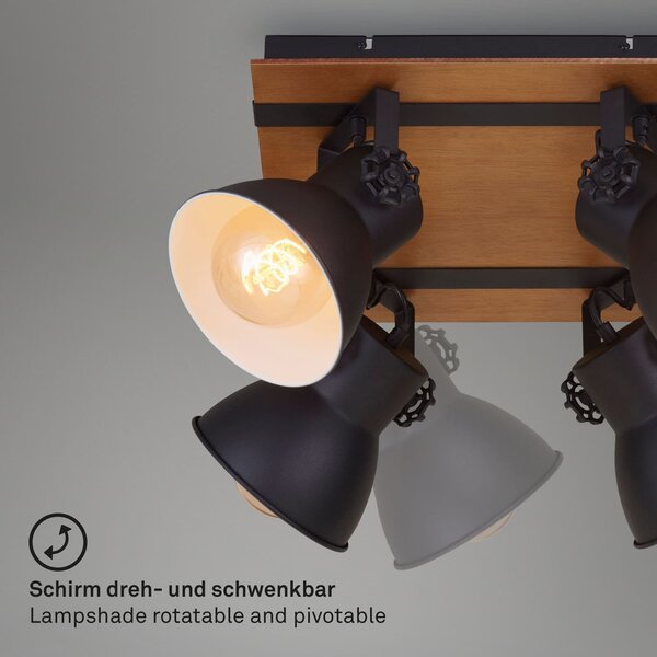 BRILO 2742-045 Bodové svítidlo 38 cm 4x E27 40W černá - BRILO