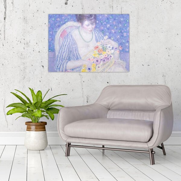 Obraz - Frederick Carl Frieseke, The Basket of Flowers, reprodukce (70x50 cm)