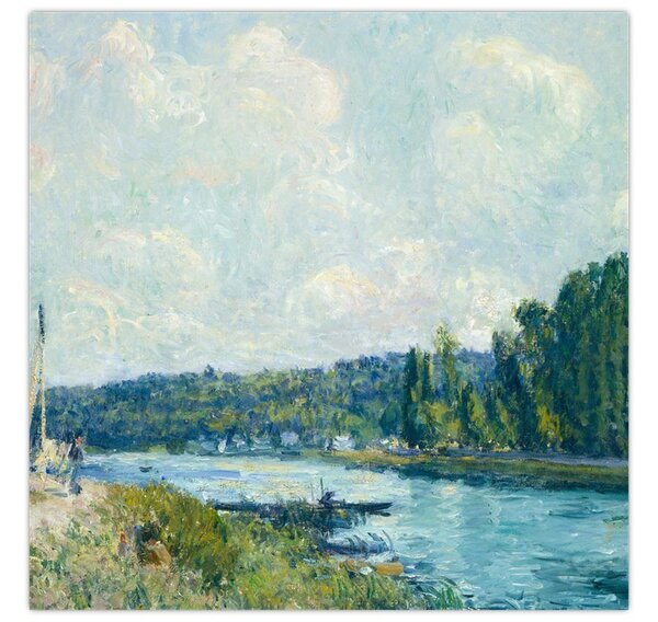 Obraz - Alfred Sisley, The Banks of the Oise, reprodukce (30x30 cm)