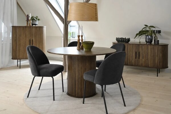 Unique Furniture Černá sametová jídelní židle Creston