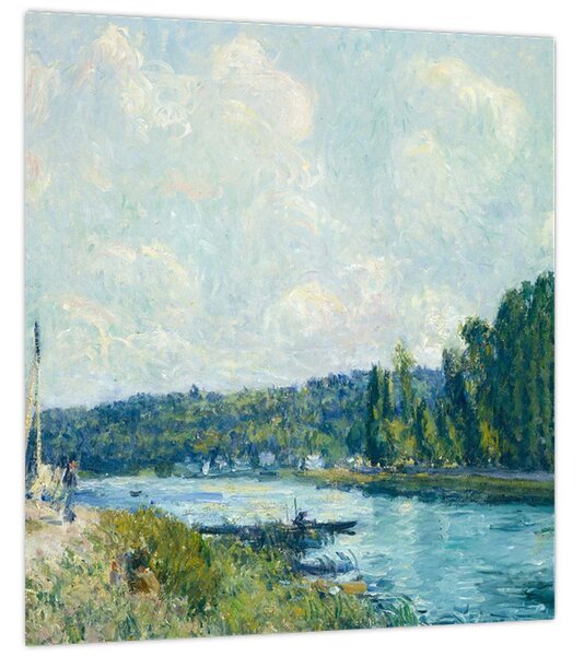 Obraz - Alfred Sisley, The Banks of the Oise, reprodukce (30x30 cm)