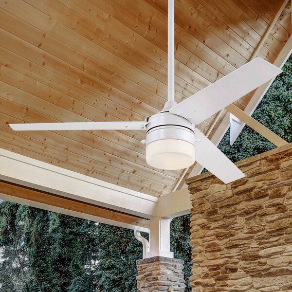 Westinghouse Světlo stropního ventilátoru 7316640, bílá matná/bříza, Bílá / opál, Obývací pokoj / jídelna, Plast, Moderní