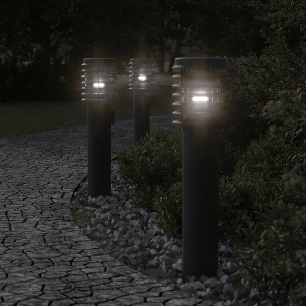 Venkovní stojací lampa se zásuvkou černá 60 cm nerezová ocel