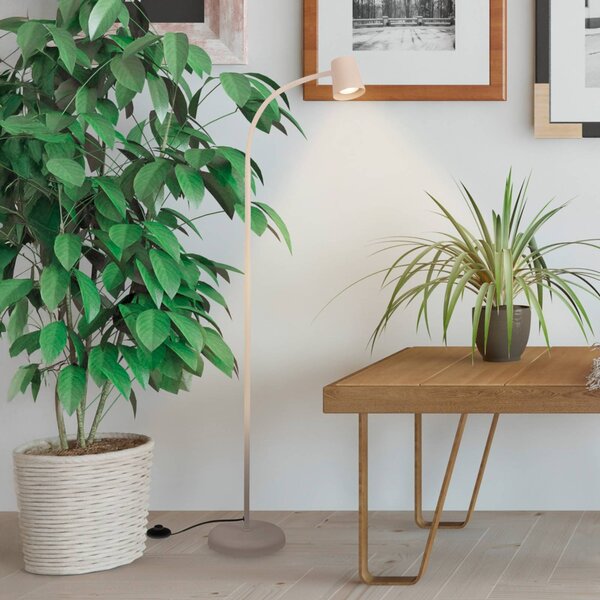 Briloner Stojací lampa Skriva, béžová, nastavitelná, kov, GU10, Krémová / jantar, Obývací pokoj / jídelna, kov, Moderní