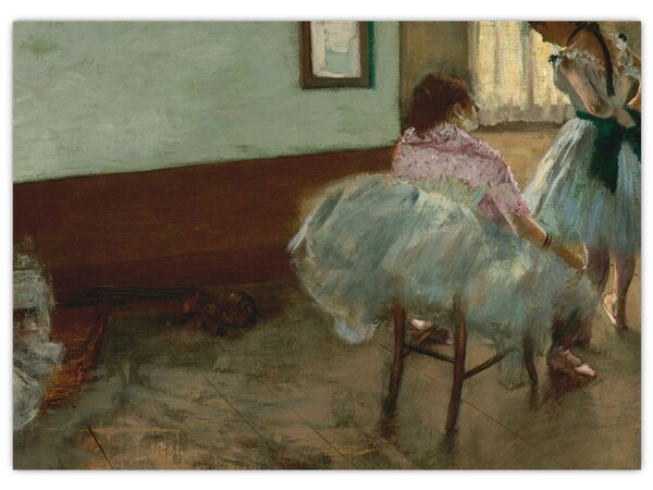 Skleněný obraz - Edgar Degas, The Dance Lesson, reprodukce (70x50 cm)