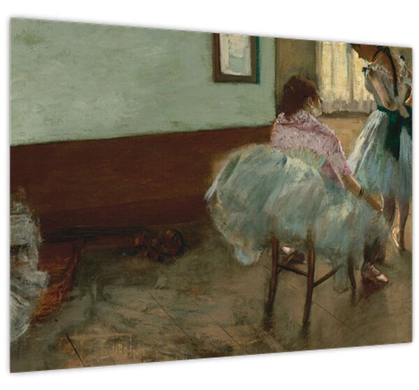 Skleněný obraz - Edgar Degas, The Dance Lesson, reprodukce (70x50 cm)