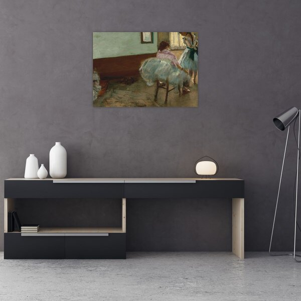 Skleněný obraz - Edgar Degas, The Dance Lesson, reprodukce (70x50 cm)
