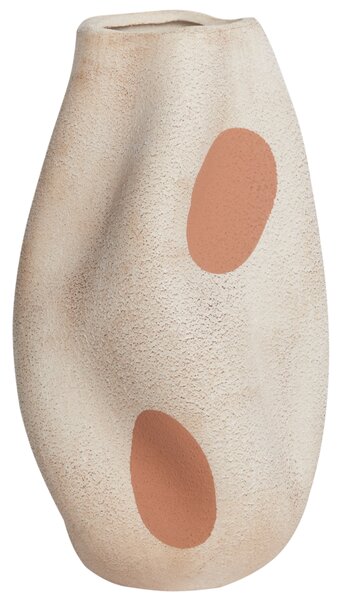 Váza na květiny BATOIDEA Kamenina 25 cm Světle béžová