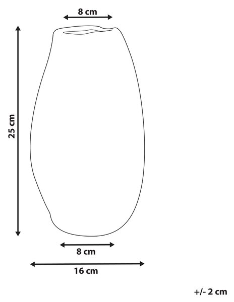 Váza na květiny BATOIDEA Kamenina 25 cm Světle béžová