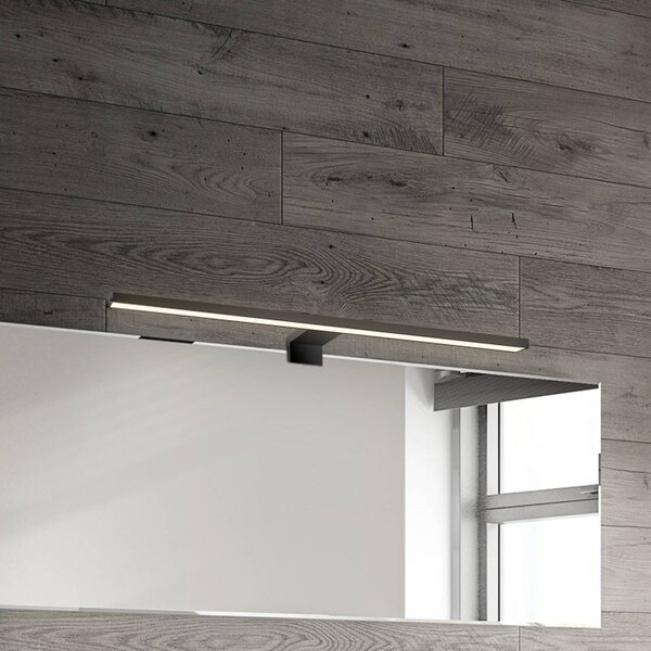 Briloner LED zrcadlová lampa Dun 2 v 1, matná černá, IP44, délka 50 cm, Černá, Koupelna, Plast, Moderní