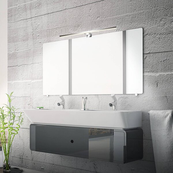 Briloner LED zrcadlová lampa Dun 2 v 1, chrom, IP44, délka 50 cm, Chrom / stříbro, Koupelna, Plast, Moderní