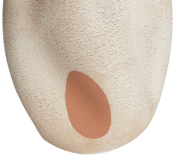 Váza na květiny BATOIDEA Kamenina 25 cm Světle béžová