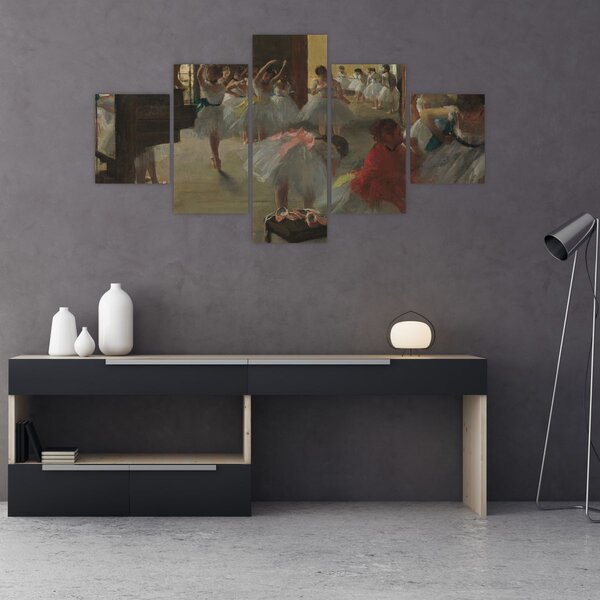 Obraz - Edgar Degas, The Dance Class, reprodukce (125x70 cm)