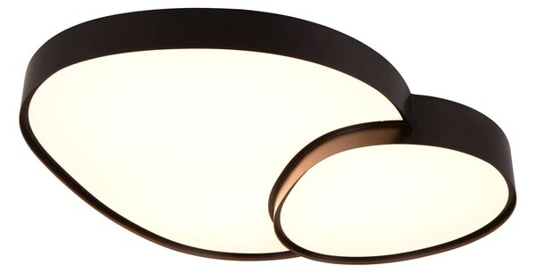 Trio Lighting Stropní svítidlo LED Rise, černé, 77 x 63 cm, stmívatelné, stmívatelný, Černá, Obývací pokoj / jídelna, kov, Moderní