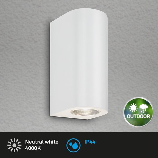 BRILO 3648-026 LED venkovní svítidlo, 15,5 cm, 2x GU10, 4,7 W, bílé - BRILO