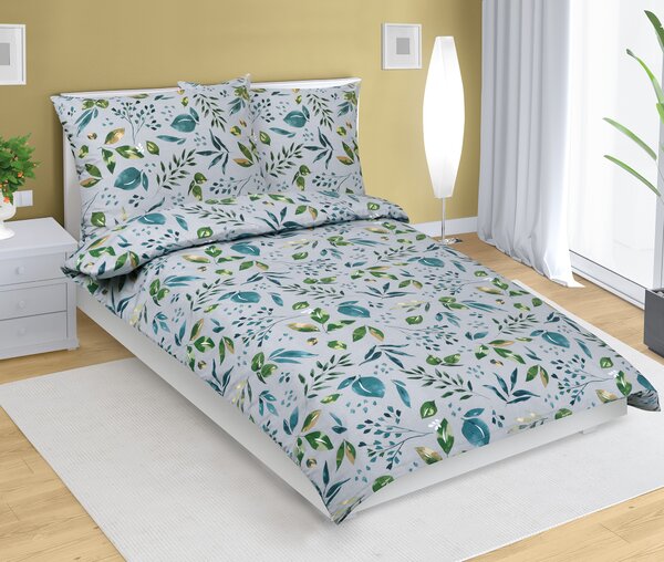 BELLATEX Bavlněné povlečení Zelená, Khaki, Šedá 140x200, 70x90 cm