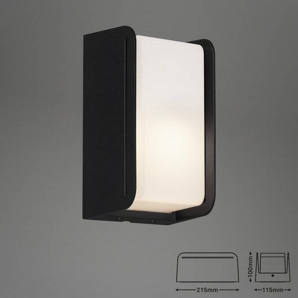 BRILO 3016-015 Venkovní svítidlo 21,5 cm 1x E27 12W černá - BRILO