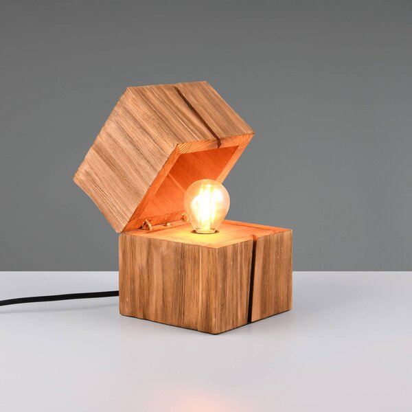 Trio Lighting Stolní lampa Treasure, přírodní povrchová úprava, dřevo, výklopná, Světlé dřevo, Obývací pokoj / jídelna, Dřevo
